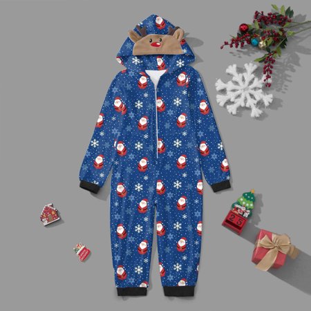 

Kids Jumpsuit For Christmas Family Pajamas Cute Big Headed Deer Print Plaid Long Sleeve Romper Soft Casusal Holiday Sleepwear
