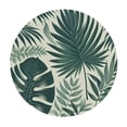 thumbnail image 4 of PIKWEEK Tablecloths Tropical Palm Leaves Jungle Leaf Round Table Cover White, 4 of 8
