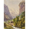 thumbnail image 2 of Edward Theodore Compton 11x14 Black Ornate Wood Framed Double Matted Museum Art Print Titled: Lauterbrunnen (Switzerland) (Approx. 1880-90), 2 of 5