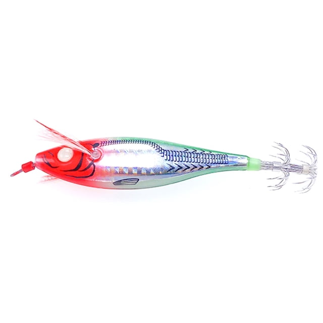 Señuelo Pesca Luminoso Anzuelos Calamar Anzuelo Artificial Cebos Jigging () Rojo