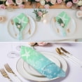 thumbnail image 3 of Teal Blue Ombre Coastal Cloth Napkins, Sea Nautical Summer Beach Starfish Coral Washable and Reusable Dinner Napkins Set of 2, Table Napkin for Kitchen Party Birthday Wedding Hotel 20"x20", 3 of 9