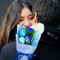 thumbnail image 3 of Flowers for Delivery Prime Preserved Rose Flower Bouquet Eternal Roses Flowers Gift for Women Mom Wife Grandma Valentine's Day Mothers Day Graduation, Blue, 3 of 5
