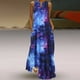 thumbnail image 5 of Qarigey Vestido de mujer Estampado estrellado Ropa de verano Algodón Sin mangas Estampado maxi Vestido de verano Vestidos azul XL, 5 of 6