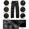 thumbnail image 7 of TRGPSG Men's Casual Tear-rsesistant Work Cargo Pant Camo Outdoor Hiking Pants with Pockets(No Belt),Black 29x31, 7 of 7