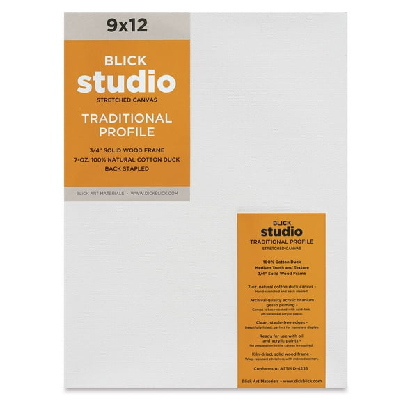 Blick Studio Stretched Cotton Canvas - Traditional Profile, 9" x 12"