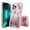 Marble Pineapple, variant on iPhone 13 Pro Max Case, Rosebono 3in1 Hybird Graphic Gradient Quicksand Glitter Liquid Floating with Frame Bumper Protective Armor Case iPhone 13 Pro Max (Marble Pineapple)
