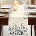 thumbnail image 3 of Navy Botanical 70 Inch Table Runner, Blue Dragonfly Flower Leaf Retro Style Farmhouse Dresser Scarf Cotton & Linen Tablerunner for Dining/Kitchen Island/Holiday Party Décor 13" x 70", 3 of 9