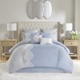 thumbnail image 3 of Madison Park Panache 8 Piece Embroidered Microfiber Comforter Set in Blue Queen, 3 of 5