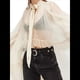 thumbnail image 2 of Blusa de Transparente con Volantes y Mangas Largas Acampanadas para Mujer, con Dobladillo Alto y Bajo, Sexy y Holgada S, 2 of 7
