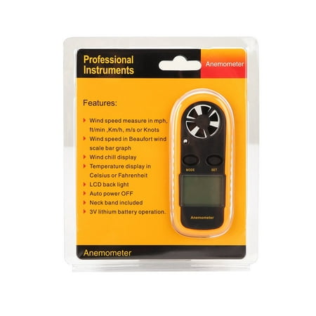 Smart digita l LCD Anemometer Air Wind Speed Gauge Test Temperature Thermometer