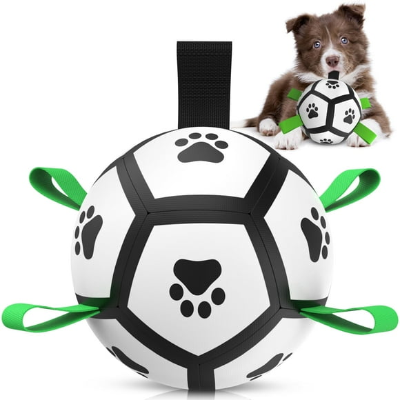 Pelota de fútbol para perros QDAN Dog Toy con correas para perros pequeños