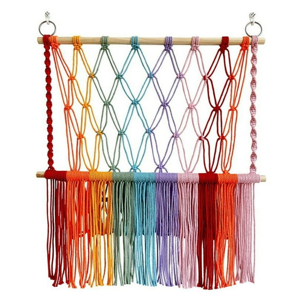 Stuffed Hammock Tapestry Space Saving Boho Macrame Wall Hanging Handwoven Plush Toys Holder Net for Play Room Decor,A