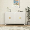 thumbnail image 5 of Yardi Yard 4-Door Storage Cabinet, Gold & White Water Ripple Design, Spacious Storage, Decorative Table Top, 5 of 12