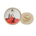 thumbnail image 1 of Classical Beauty Chinese Style Watercolor Round Metal Golden Pin Brooch Clip, 1 of 3