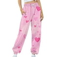 thumbnail image 7 of hotojiny Valentines Day Sweatpants for Women Cute Heart Print Running Joggers Casual Loose High Waisted Trousers, 7 of 7