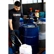 Groz Industrial Rotary Drum Pump, Vane Manual, Non-Sparking Nozzle, Made from Cast Iron and Steel