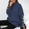 thumbnail image 3 of Deal of the Week Ofreoo Women's Solid Color Botton Fall And Winter Long Sleeve Fashion Pullover Sweater Tops Business Casual Outfits for Women, 3 of 4