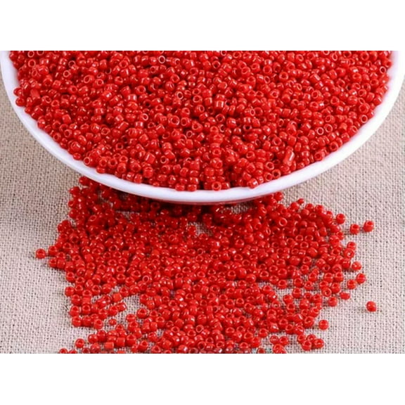 U8MO 5000 Opaque Rocailles Glass Beads 2mm (10/0) Storage Box Jewelry Making-Red