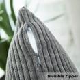 thumbnail image 5 of Dark Grey Throw Pillow Covers Corduroy Decorative Soft Striped Square Cushion Covers Spring Pillowcases Fall Decorations for Home Couch Sofa Bedroom Chair Car 20 x 20 Inch Set of 2, 5 of 8