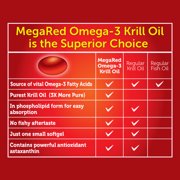 MegaRed Extra Strength 500mg Omega-3 Fish Krill Oil Supplements, Heart Brain Eyes Joints Health, 80 Softgels