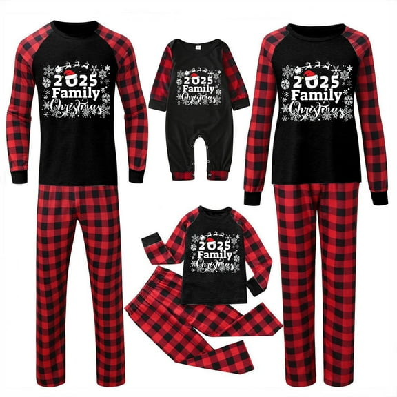 Christmas Paiamas 2025 Family Pajamas Matching Pjs Sets Xmas Tree Santa Claus Shirts & Pants Pajama Sleepwear Tops Pj