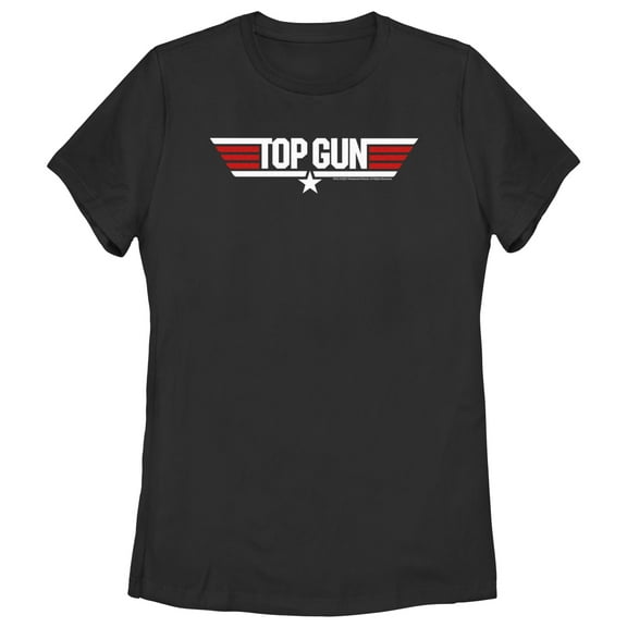 Women's Top Gun Red and White Movie Logo Graphic T-Shirt