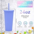 thumbnail image 2 of Vaso con pajita de plástico de doble capa de 700ml, práctico vaso de agua helado para exteriores de gran capacidad, 2 of 5