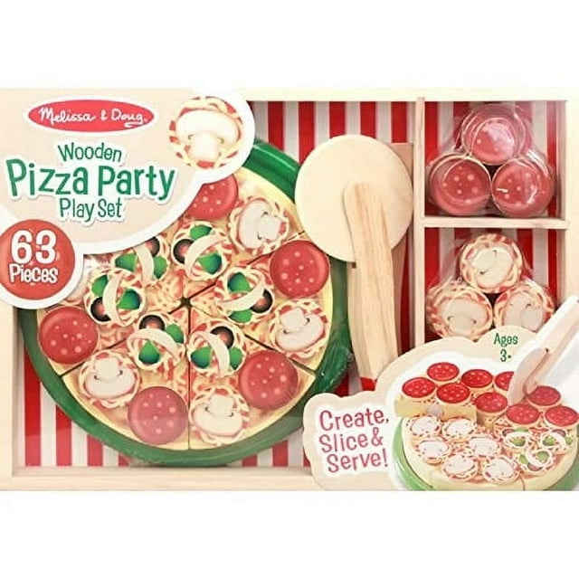 Set de pizza simulada de madera Melissa&Doug