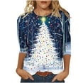 thumbnail image 2 of Pyhlmscde Blouse de Noël Imprimée à Manches Longues pour Femmes, Tenues d'Automne pour Femmes, Blouses de Noël pour Femmes, Chemises de Noël pour Femmes, 2 of 5