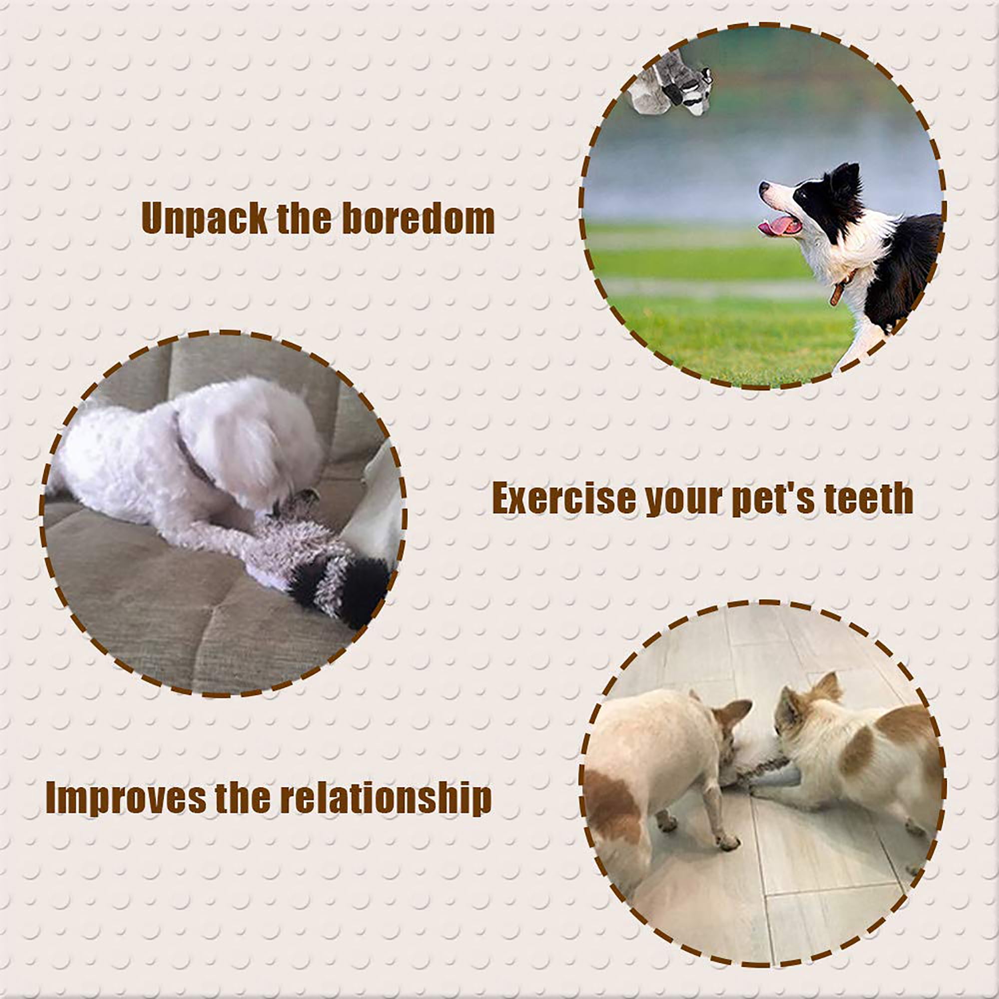 Kepooman 4 Pieces Dog Squeaky Toys for Teething Chewing and Playtime, No Stuffing Plush Animal Dog Toy for Small Medium Large Dog Pets Kepooman 4 Pieces Dog Squeaky Toys for Teething Chewing and Playtime, No Stuffing Plush Animal Dog Toy for Small Medium Large Dog Pets