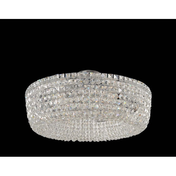 029441-010-FR001-Allegri Lighting-Cessano - Six Light Semi-Flush Mount Chrome Finish with Firenze Clear Crystal