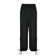 thumbnail image 5 of new overalls y2k women's adjustable drawstring low waist loose trousers with pockets solid color women's pants-As photo shows-L, 5 of 7