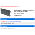 thumbnail image 2 of A/C Condenser - Compatible with 2014 - 2021 Ram ProMaster 2500 2015 2016 2017 2018 2019 2020, 2 of 2