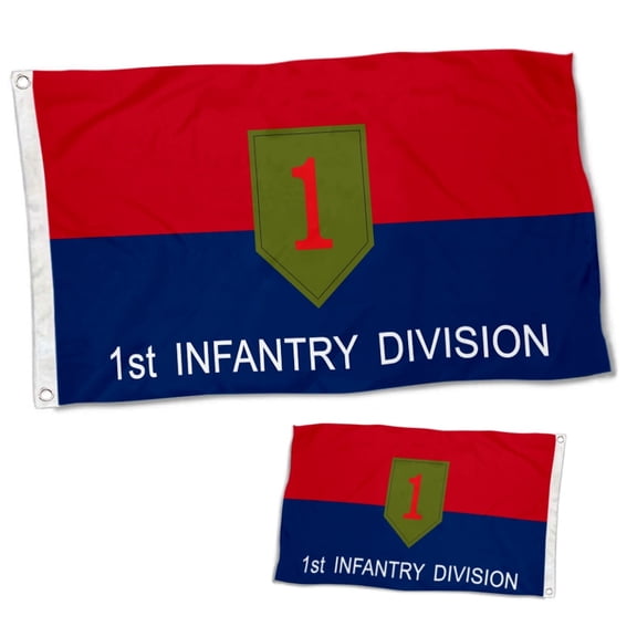 Double Sided Army 1st Infantry division Flag Banner with Brass Grommets 12x18 Inch