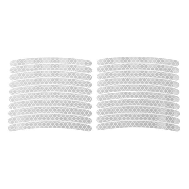 20 Pcs Calcomanías para Llantas en Arco Decorativas para Llantas de Automóvil de 14-22" Blanco Reflectante PET
