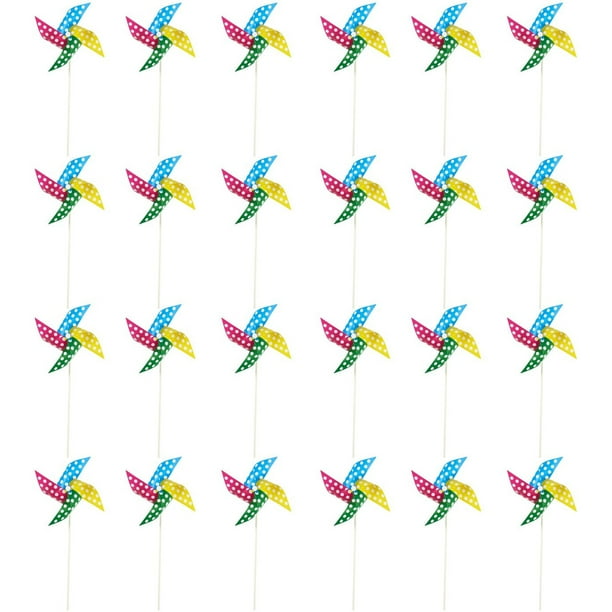Pinwheels Pack Of 24 15 5 Inch Polka Dot Pinwheels Value Pack Suitable As Kids Toy Or Garden Party Outdoor Yard Decoration Multicolored 15 5 X 8 X 0 25 Inches Walmart Com Walmart Com