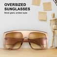 thumbnail image 3 of FEISEDY Trendy Baddie Oversized Sunglasses Square Hiphop Flat Top Large Shades for Women Men B2780, 3 of 14