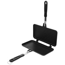 NICEXMAS Black NonStick Waffle Maker for Kitchen Use with Aluminum Alloy Material and Ergonomic Handle, Small Size