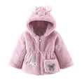 thumbnail image 1 of Gibobby Chamarra de forro polar para niños y niñasRecién Nacido Bebé niñas Chaqueta Con De Animados Orejas De Con Capucha Ropa De Abrigo Con Cremallera A(Morado, 9-12 Meses), 1 of 5
