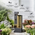 thumbnail image 5 of 37’’ Tall Waterfall Fountain Indoor Modern Outdoor Water Fountains with LED Light,Vertical Striped Texture Floor Standing Water Feature for Patio, Yard, Garden or Home Decor, 5 of 9