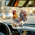 thumbnail image 2 of SLYNSHome Rooster Sun Catcher Panel Stained Glass Window Hanging Art Decor Car Mirror Accessories, 2 of 7