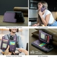 thumbnail image 3 of Allytech Business Wallet Case for iPhone 14 Pro with Credit Card Holder, [RFID Blocking] [Camera Screen Protection] PU Leather Magnetic Clasp Kickstand Shockproof Protective Case - Purple, 3 of 9