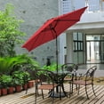thumbnail image 2 of Costway 10Ft Outdoor Market Patio Table Umbrella Push Button Tilt Crank Lift Burgundy, 2 of 9