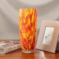 thumbnail image 3 of Ca D Oro Murano-Style Glass Vase Orange/Yellow Confetti Effect Hand Blown Art Glass Crystal for Flower, Room Decoration and Centerpiece - Model AD3, 3 of 4