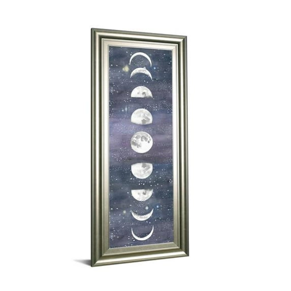 Classy Art 1742 18 x 42 in. Moon Chart II by Naomi Mccavitt Framed Print Wall Art