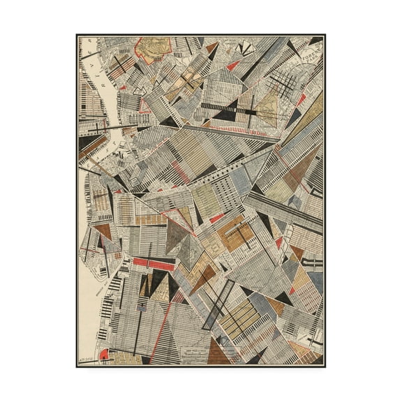 Trademark Fine Art 'Modern Map of Brooklyn' Canvas Art by Nikki Galapon