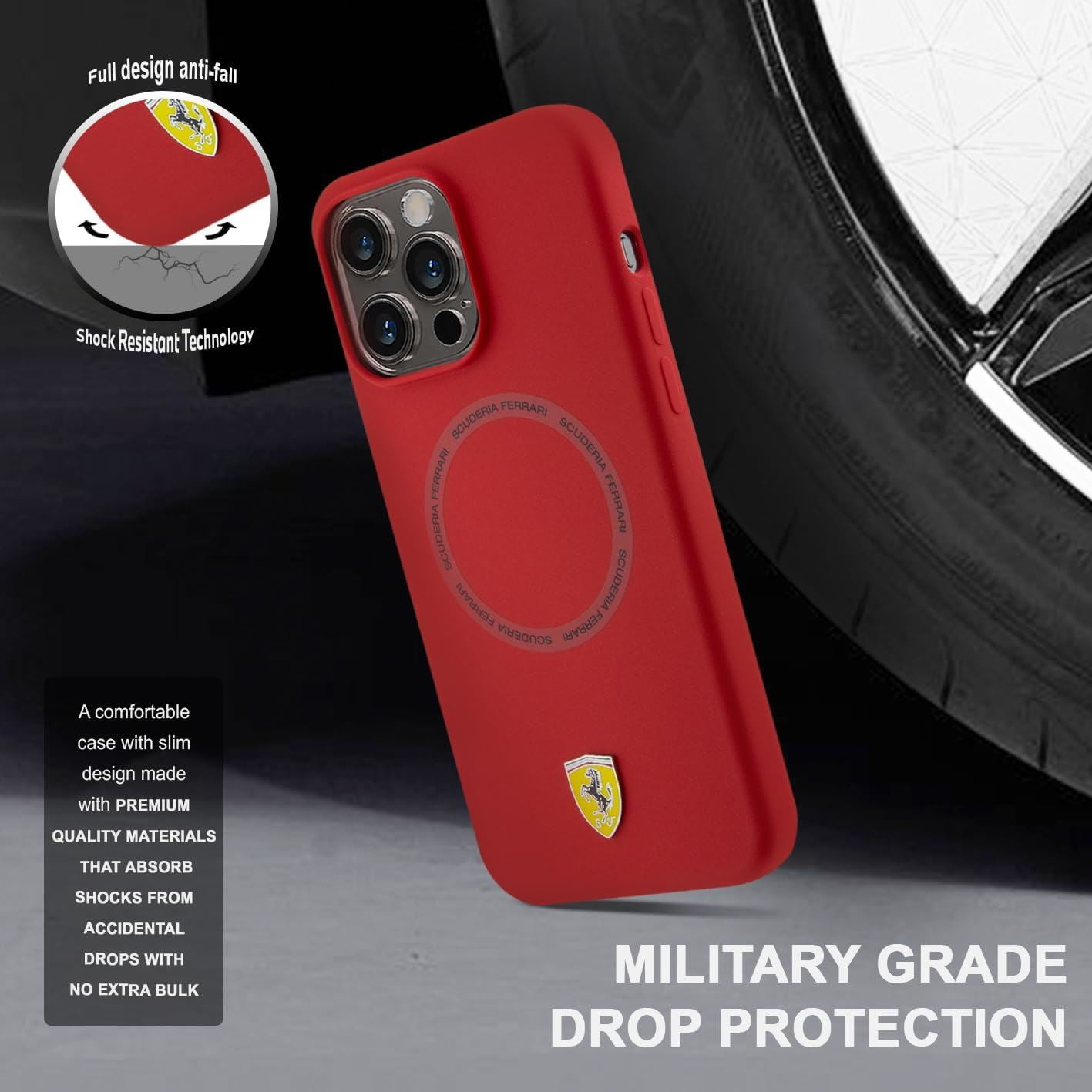 Ferrari Liquid Silicone Case Printed Ring with MagSafe for Ferrari Liquid Silicone Case Printed Ring with MagSafe for