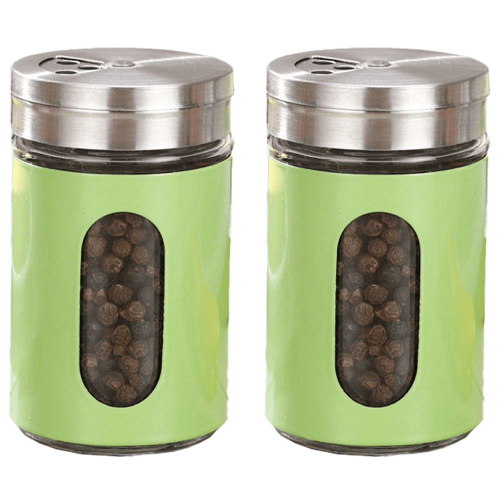  The Original Salt and Pepper Shakers set - Silver- Spice  Dispenser with Adjustable Pour Holes - Stainless Steel & Glass Set of 2  Bottles: Home & Kitchen
