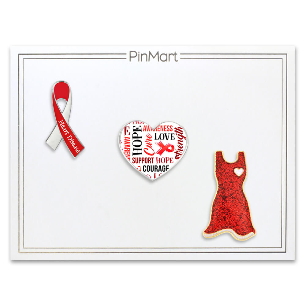 PinMart Red Dress American Heart Month Enamel Lapel Pin