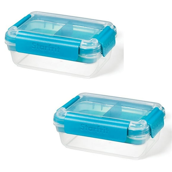 LocknLock - Set of 2 Bento EasyLunch Containers, 946mL Capacity, Blue